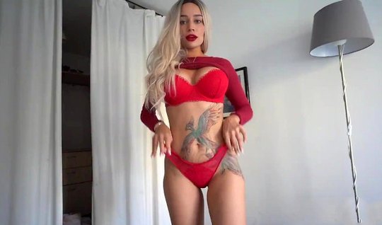 Blonde with tattoos on her body spreads her legs for homemade porn with a guy