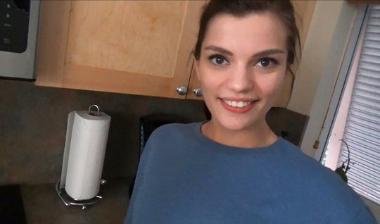Young stepsister on camera close-up agreed to shoot homemade porn