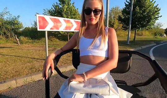 Russian chick actively jumps on the penis of a cute pick-up artist